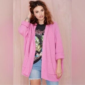 Revolve UNIF wool blend pink cardigan, size S
